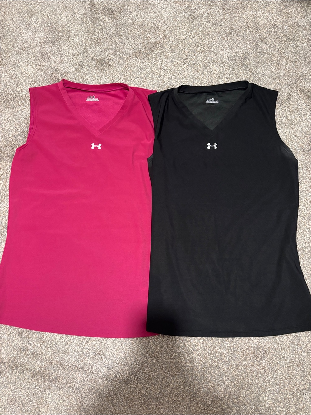 Under Armour Women’s V-Neck Tank Tops - Hot Pink & Black